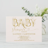 Invitation de Blush et Baby shower Gold (Debout devant)