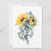 Invitation De Boda Azul Marino y Girasol (Dos)