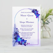 Invitation De Boda Azul y Morado Personnalisables (Debout devant)