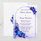 Invitation De Boda Azul y Morado Personnalisables (Devant / Derrière)