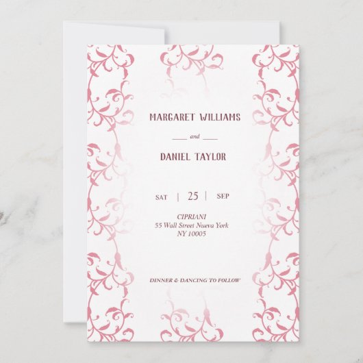 Invitation de boda decorada con hojas de acanto (Devant)