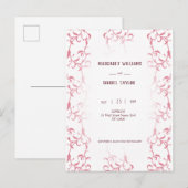 Invitation de boda decorada con hojas de acanto (Devant / Derrière)