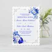 Invitation De Boda Originales y Elegantes en Azul Rey (Debout devant)