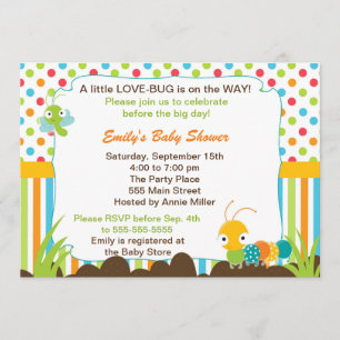 Invitation de bogues Baby shower Unisex