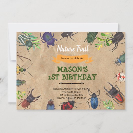 Invitation de bogues vintages (Devant)