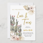 Invitation de Boho Cactus Love and Tacos Fête des  (Devant)