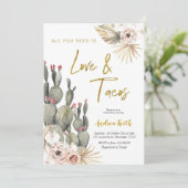 Invitation de Boho Cactus Love and Tacos Fête des  (Debout devant)