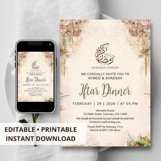 Invitation de Boho Chic à l'Iftar de Ramadan avec