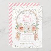 Invitation de Boho rose Gold Dream-Catcher (Devant / Derrière)