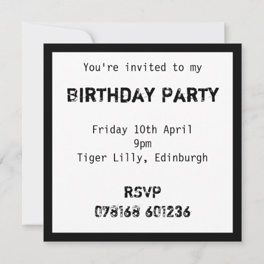 Invitation de boissons (Dos)