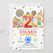 Invitation de bonbons Candyland pour thème bonbons (Devant)