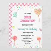 Invitation de bonbons Pastel (Devant / Derrière)