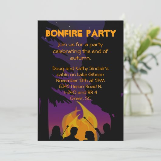 Invitation de Bonfire Party (Debout devant)