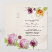 Invitation de bonheur de fleur (Devant / Derrière)