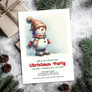 Invitation de bonhomme de neige de Noël joyeuse po