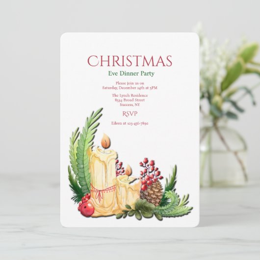 Invitation de bougies de vacances (Debout devant)