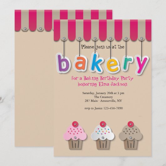 Invitation de boulangerie (Devant / Derrière)