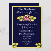 Invitation de boule de crabe rouge Marine blanche  (Devant / Derrière)