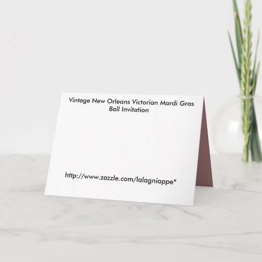 Invitation de boule de mardi gras (Dos)