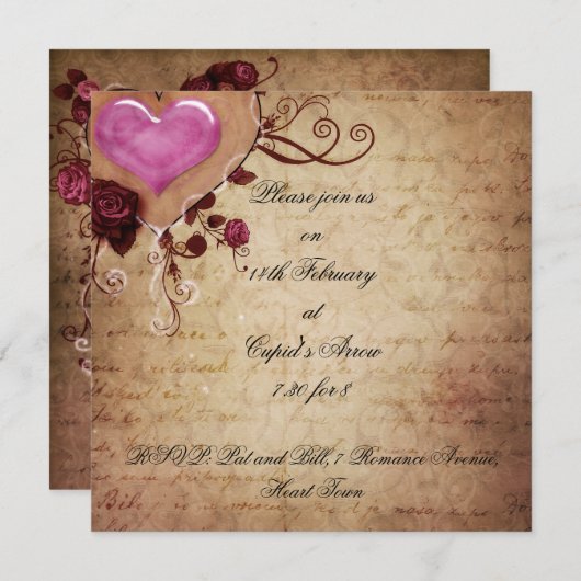 Invitation de boule de Saint-Valentin (Devant / Derrière)