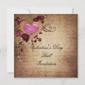 Invitation de boule de Saint-Valentin (Dos)
