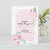 Invitation de bouquet floral aquarelle rose (Debout devant)
