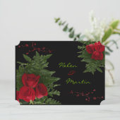 Invitation de bouquets de rose rouge (Debout devant)