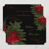 Invitation de bouquets de rose rouge (Devant / Derrière)
