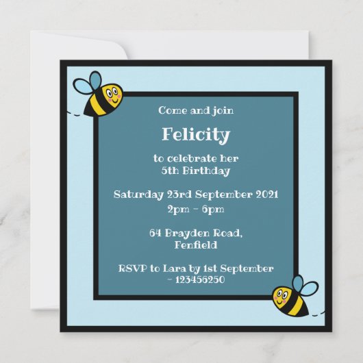 Invitation de bourdon personnalisé (Dos)