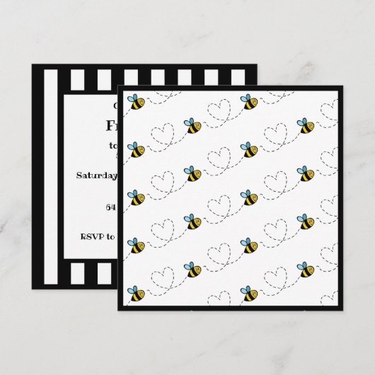 Invitation de bourdon personnalisé (Devant / Derrière)