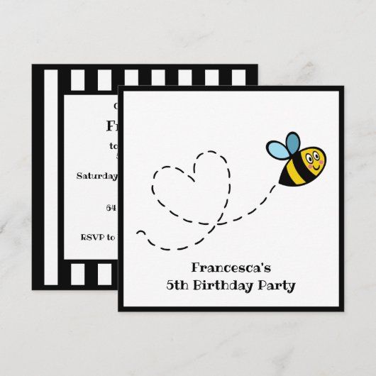 Invitation de bourdon personnalisé (Devant / Derrière)