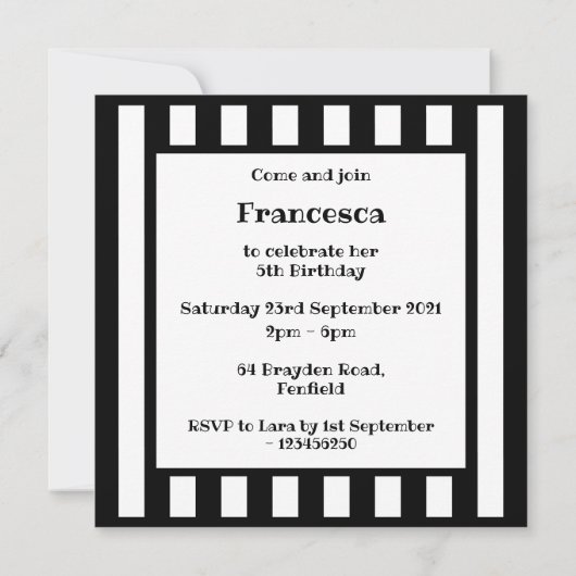 Invitation de bourdon personnalisé (Dos)