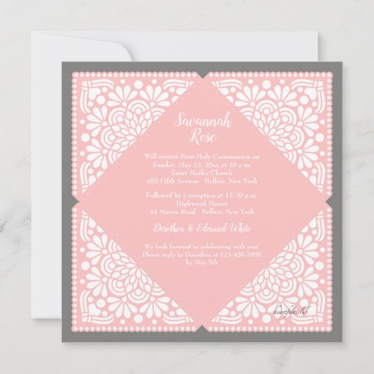 Invitation de Bow rose (Dos)