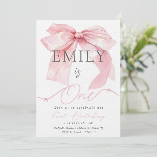 Invitation de Bow rose (Debout devant)