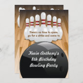 Invitation de Bowl a Strike Party (Devant / Derrière)