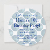 Invitation de Bowling Ball Blue Party (Dos)