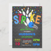 Invitation de Bowling Bowling Frappe d'anniversair (Devant)