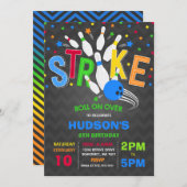 Invitation de Bowling Bowling Frappe d'anniversair (Devant / Derrière)