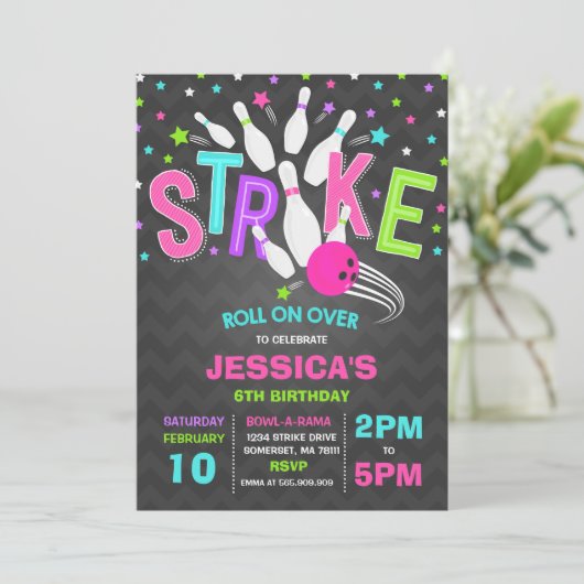 Invitation de Bowling Bowling Frappe d'anniversair (Debout devant)