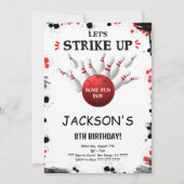 Invitation de Bowling de Black Editable (Devant)