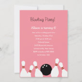 Invitation de Bowling Fun Party (Pink) (Devant)