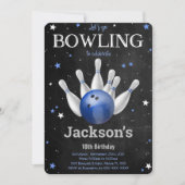 Invitation de bowling garçon modifiable (Devant)