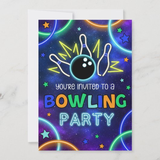 Invitation de Bowling, Inv d'Anniversaire de Bowli (Dos)