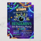 Invitation de Bowling, Inv d'Anniversaire de Bowli (Devant / Derrière)