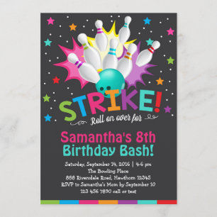 invitation de bowling, invitation d'anniversaire