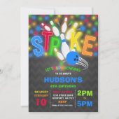 Invitation de Bowling Neon Glow Bowling Party (Devant)