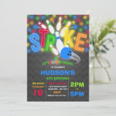 Invitation de Bowling Neon Glow Bowling Party (Debout devant)