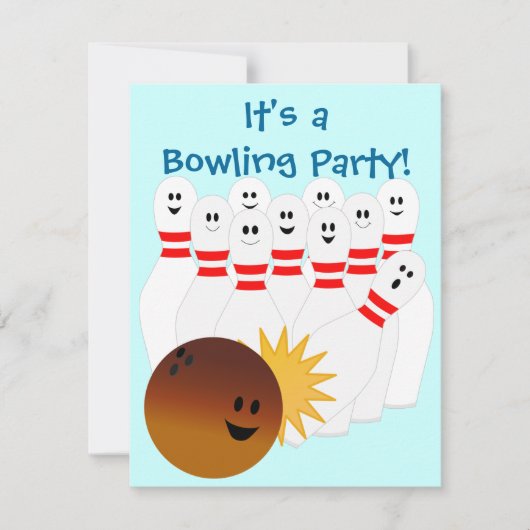 Invitation de Bowling Party (Devant)
