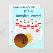 Invitation de Bowling Party (Devant / Derrière)