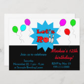 Invitation de Bowling personnalisée - Modèle Invit (Devant / Derrière)